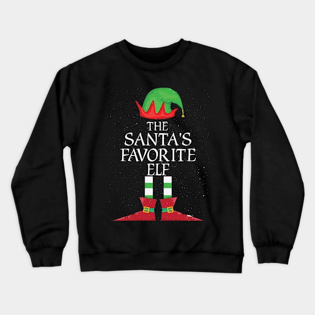 SANTA'S FAVORITE Elf Family Matching Christmas Group Funny Gift Crewneck Sweatshirt by kamahashirt